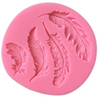 Vkospy Pluma Pasta de azúcar del Molde de Silicona 3D Antiadherente Molde de Pastel de Bricolaje para la Herramienta de…